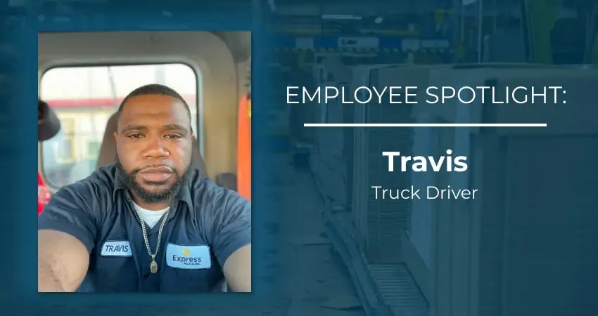 travis headshot with employee spotlight and name