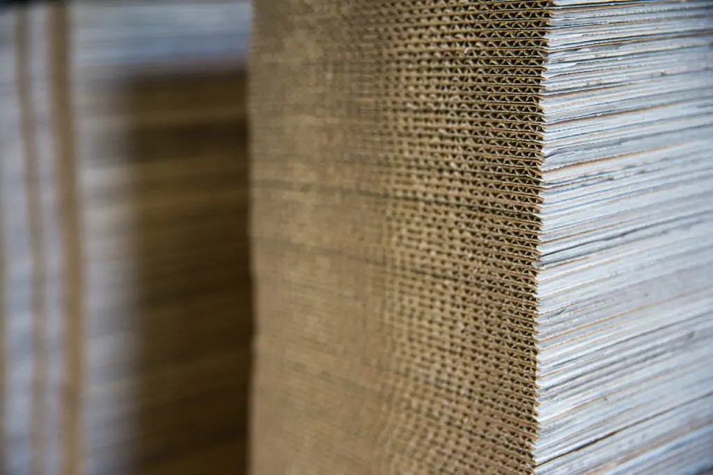 stacked corrugated cardboard