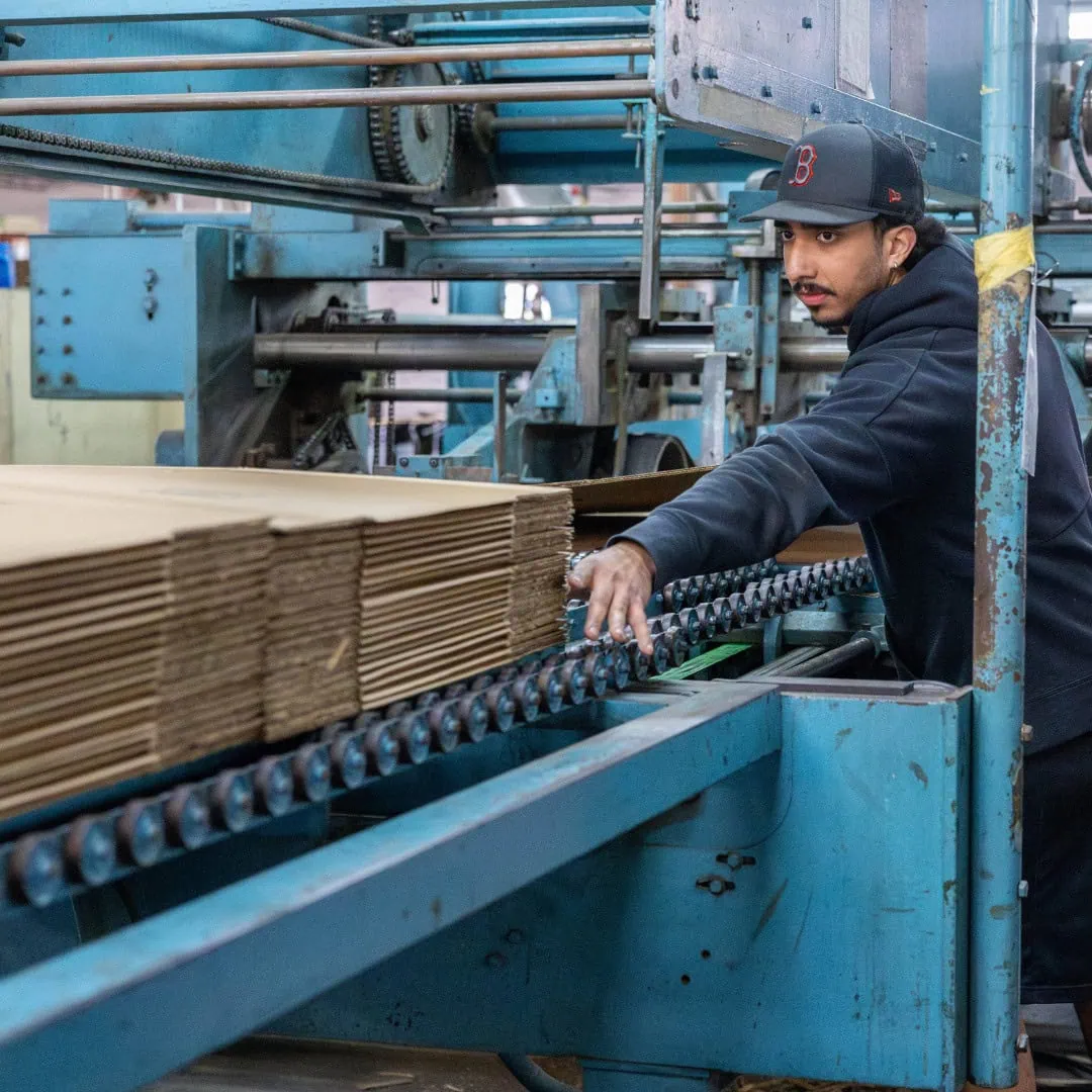 employee working on machine