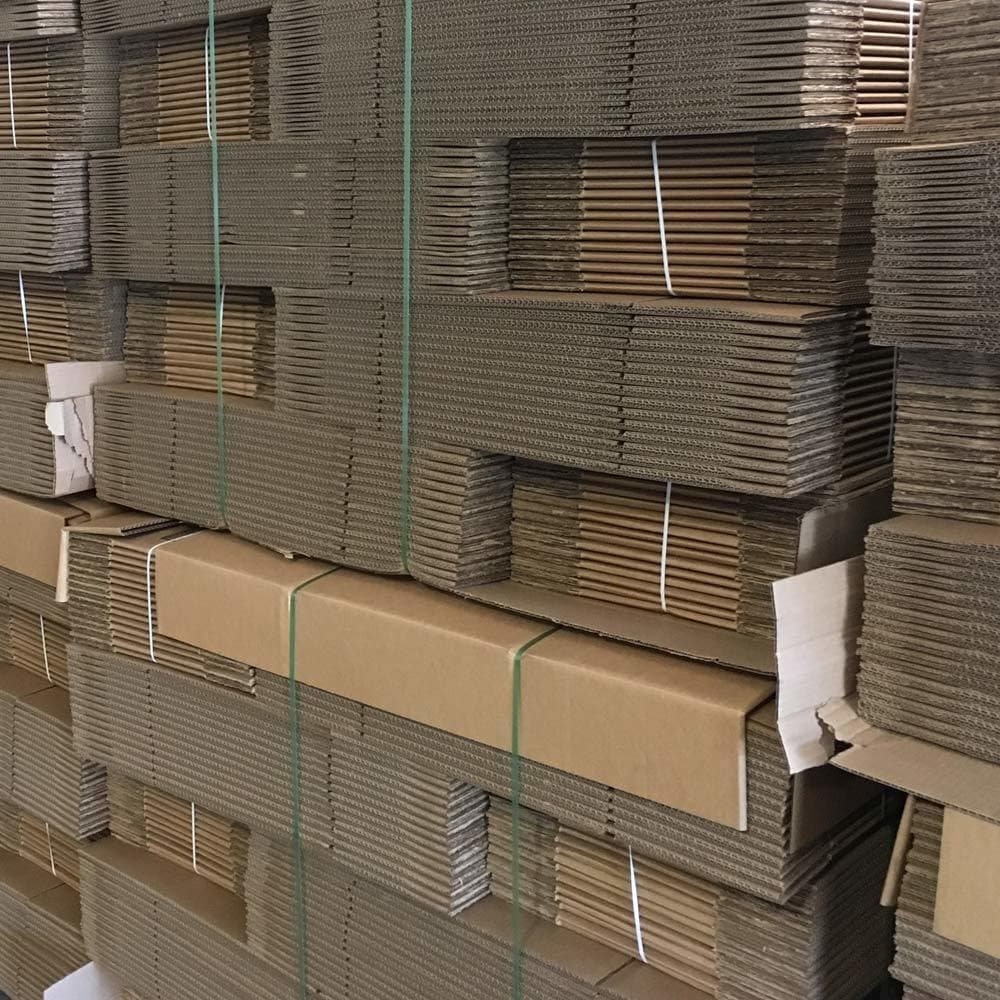 stacks of corrugated cardboard